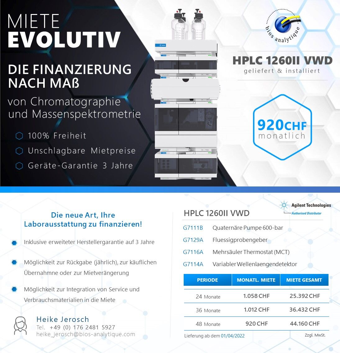 HPLC VWD Miete – SOFORT VERFÜGBAR